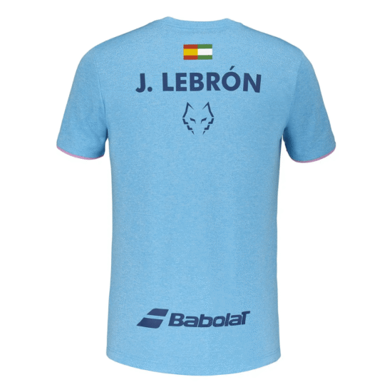 Camiseta Babolat Crew Neck Tee Lebron Azul Cyan Espalda