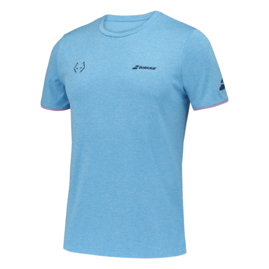 Camiseta Babolat Crew Neck Tee Lebron Azul Cyan Lado