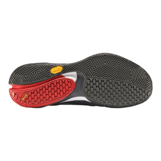 Zapatillas Bullpadel Hack Vibram 23V Negro_Rojo Suela