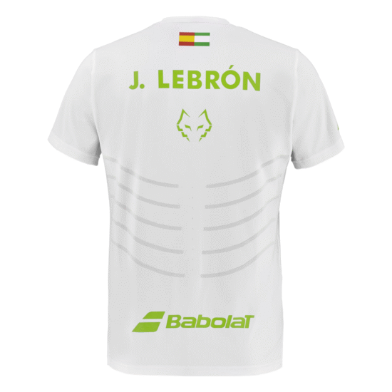 Camiseta Babolat Crew Neck Tee Réplica Lebron Blanco Espalda Camiseta Babolat Crew Neck Tee Réplica Lebron Blanco Espalda
