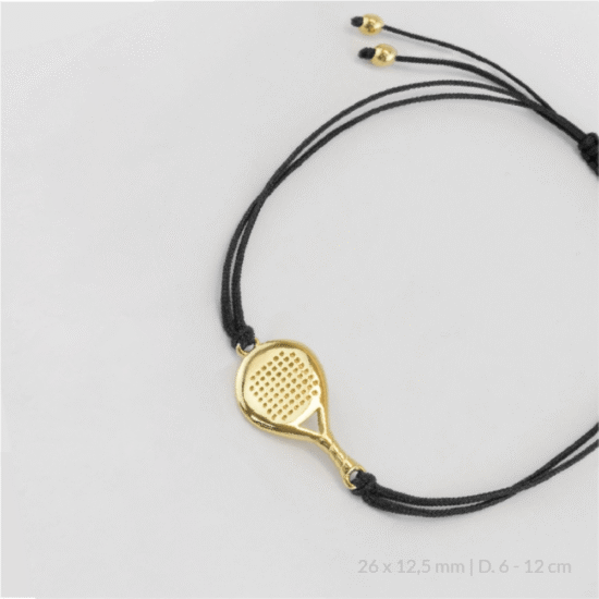Pulsera de Acero Dorado con Hilo Negro