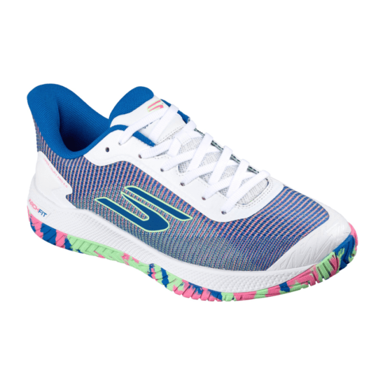 Zapatillas Skechers Viper Court Pro 2.0 Blanco_Azul Lado